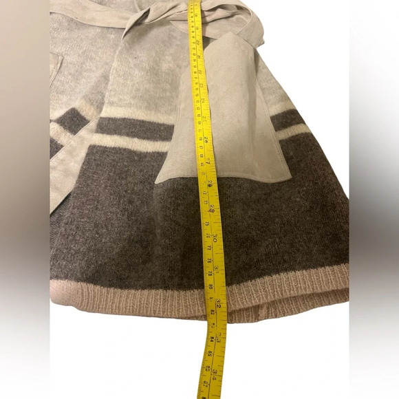 Anthropologie Angel of the North Lambswool Suede Pocket Belted Cardigan Sweater - Picture 10 of 10
